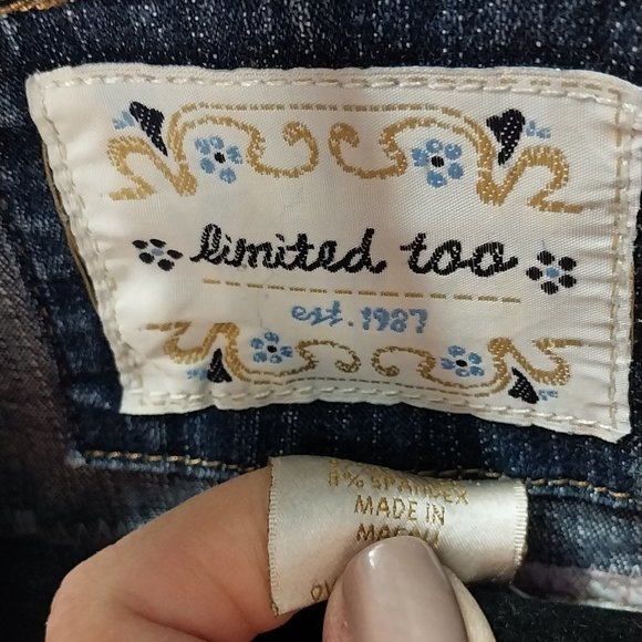 2857 Size Large Limited Too Upcycled Jean Tunic Made With A Vintage Table Cover. - Picture 8 of 9